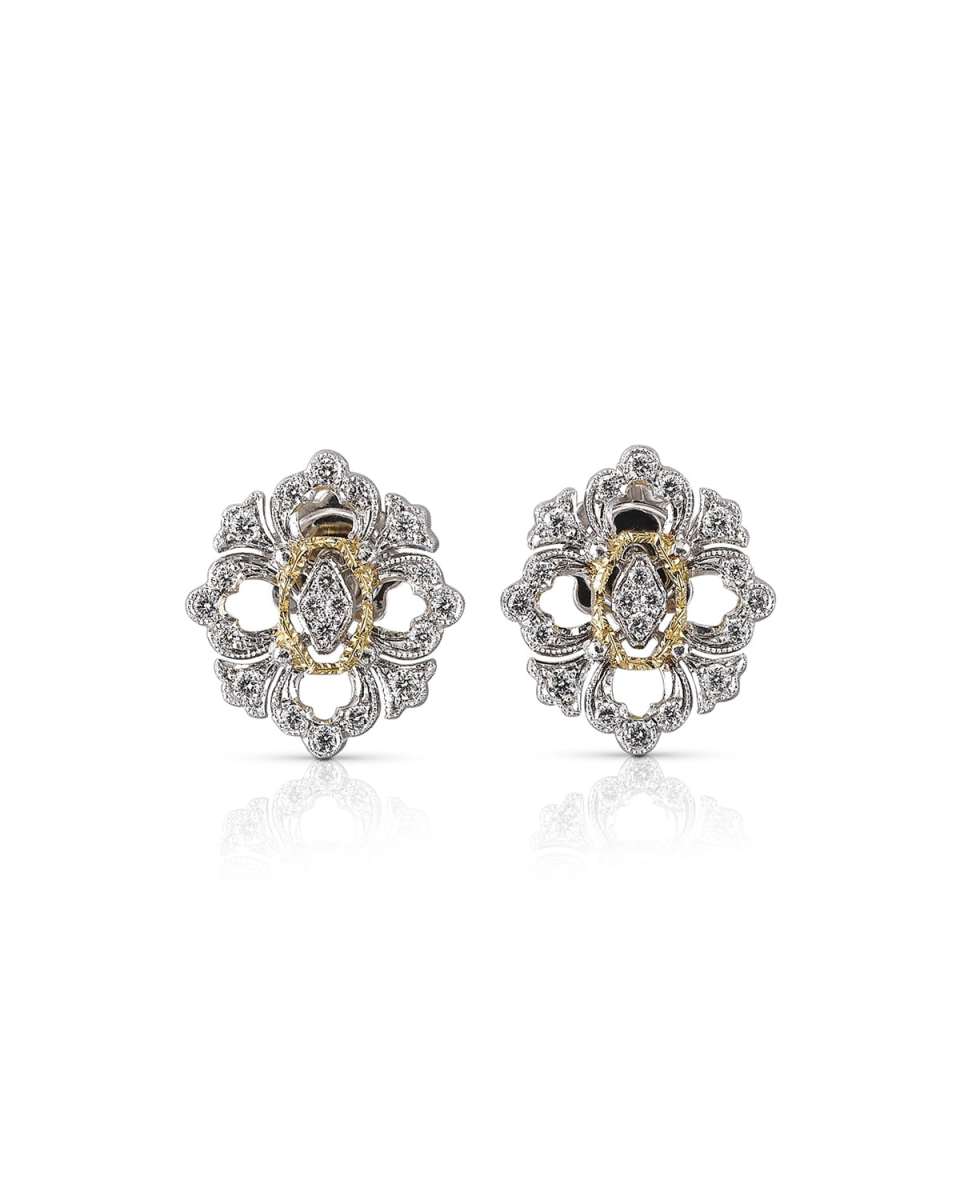 Opera 18k Pave Diamond Button Earrings